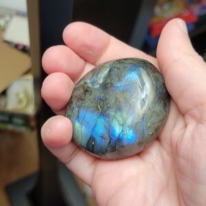 Rainbow Labradorite Palm Stone- One Palm Stone